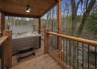 Our creek side hot tub offers the best of nature and luxury, all in one.