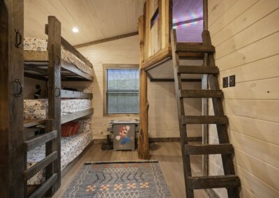 The loft ladder leads to a hideaway that’s perfect for giggles and hide-and-seek.