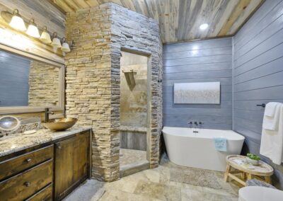 Shower or bath? Both are inviting options.