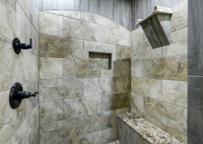 Each walk-in shower is roomy and relaxing.